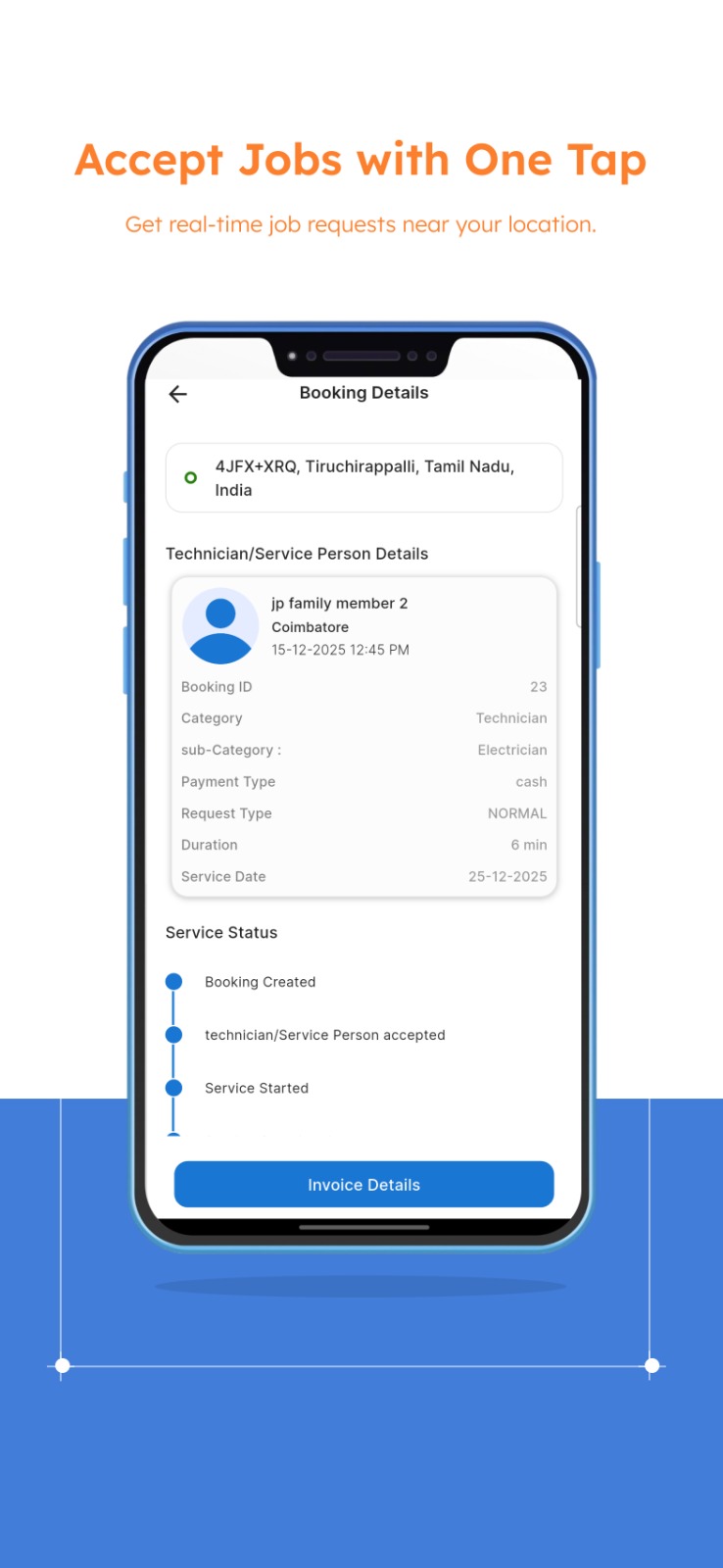 Technician App Screen 4